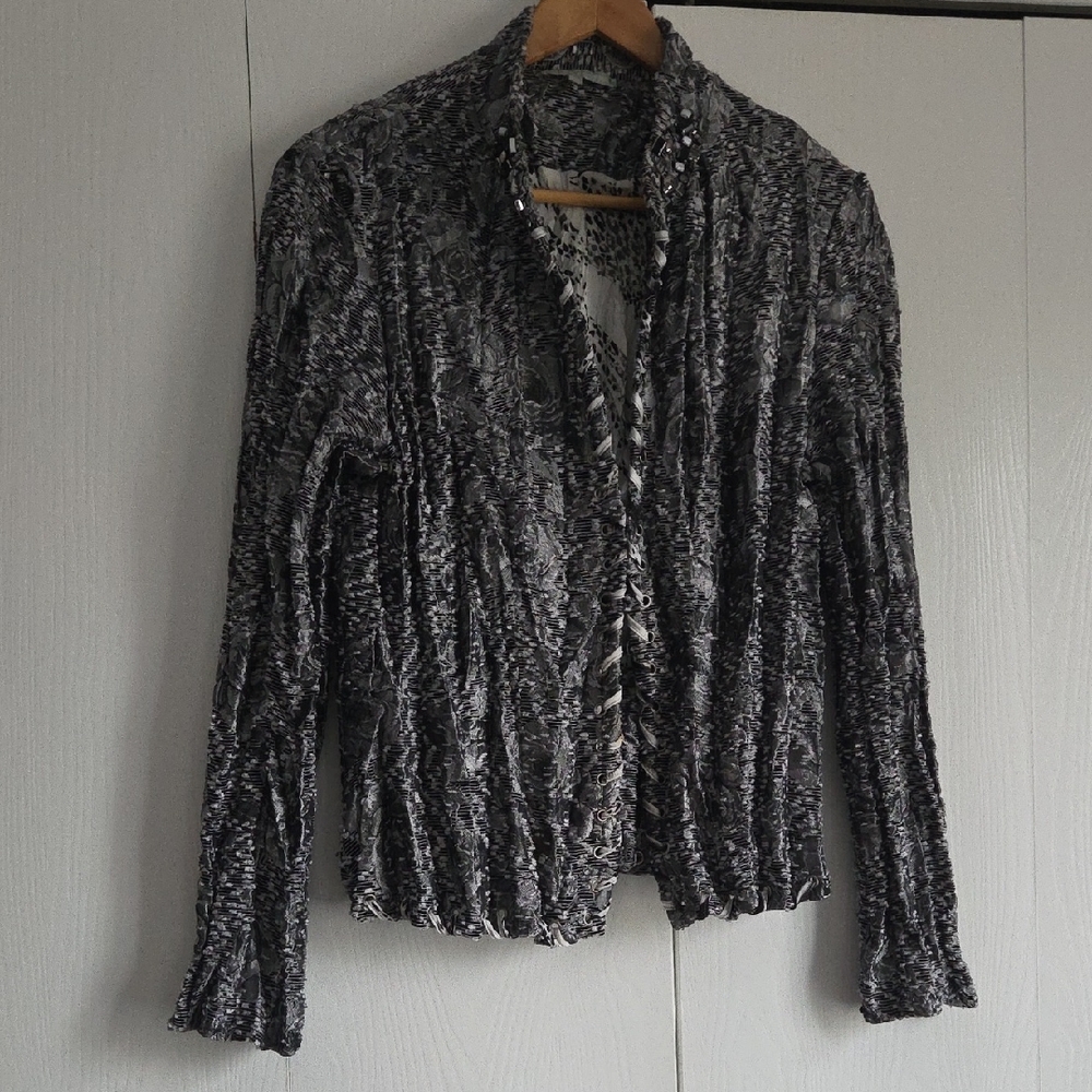 PASSION CONCEPT grey Crinkle Blazer XL